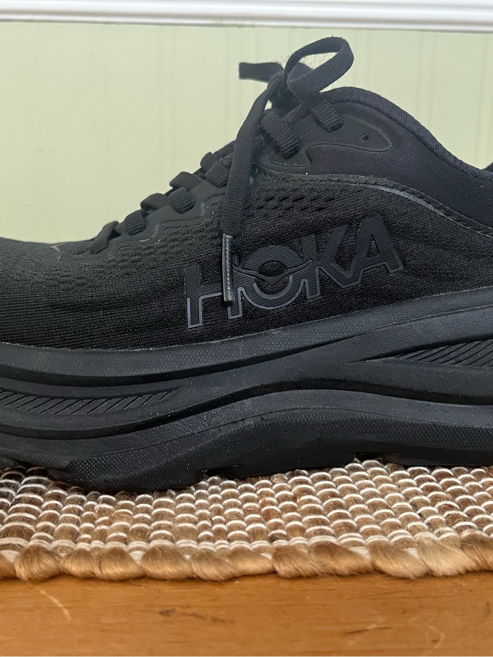 Hoka Bondi Black Mesh Lace-Up Running Shoes - Picture 5 of 11